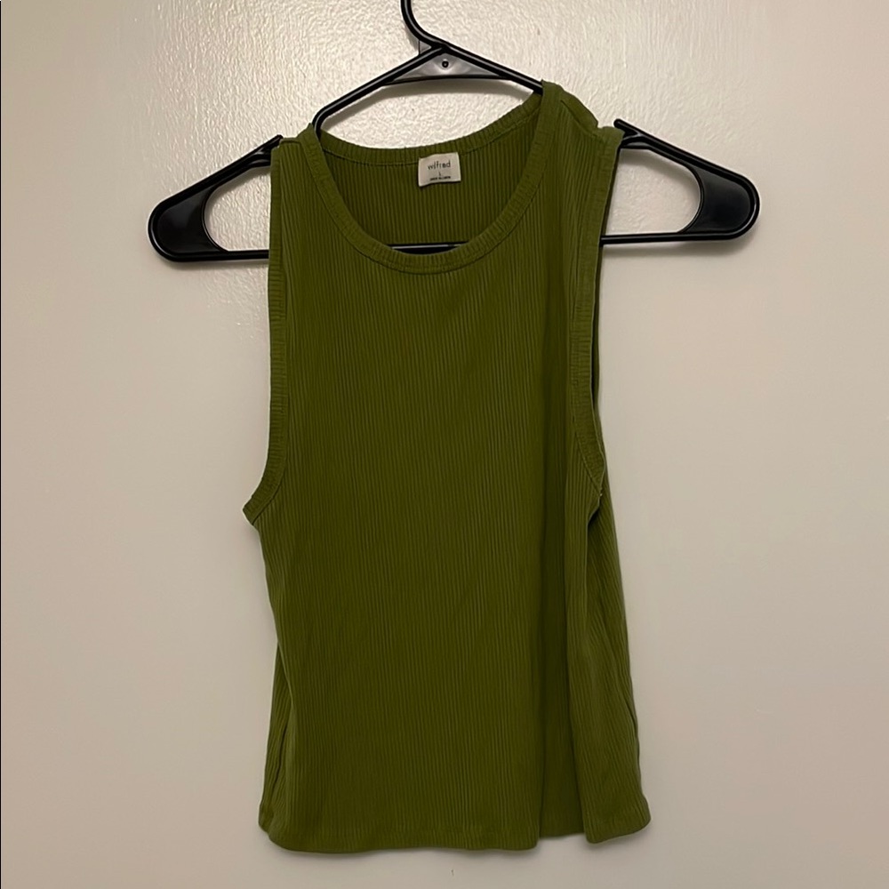 Wilfred green ribbed tank L